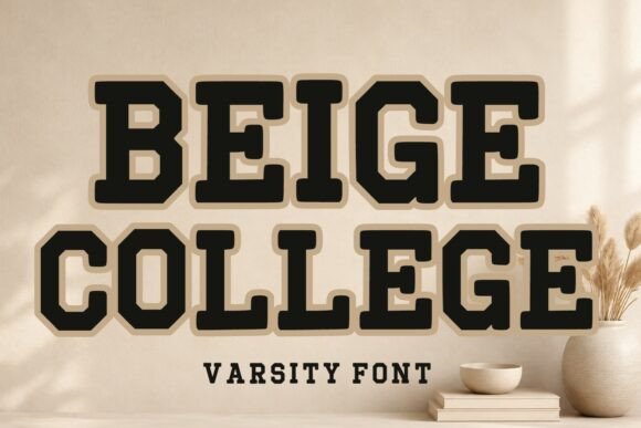 Beige College: Bold Typography for Sports & School Spirit